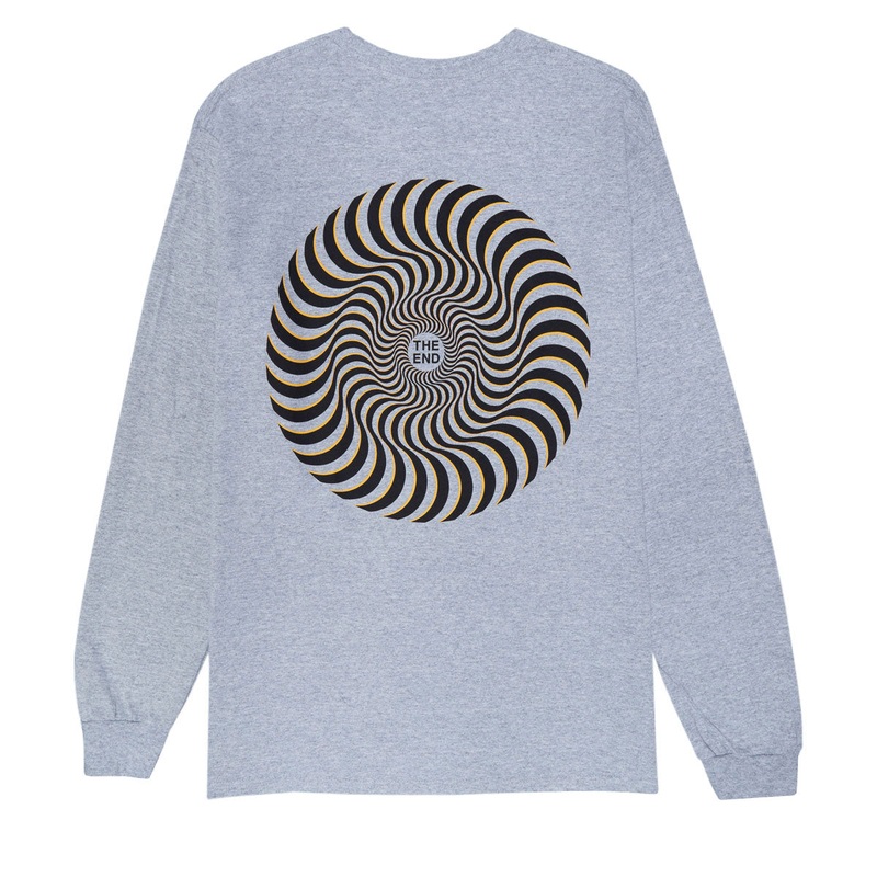 Spitfire Classic Swirl Overlay Long Sleeve T-Shirt – Sport Grey/Black/Yellow Prints