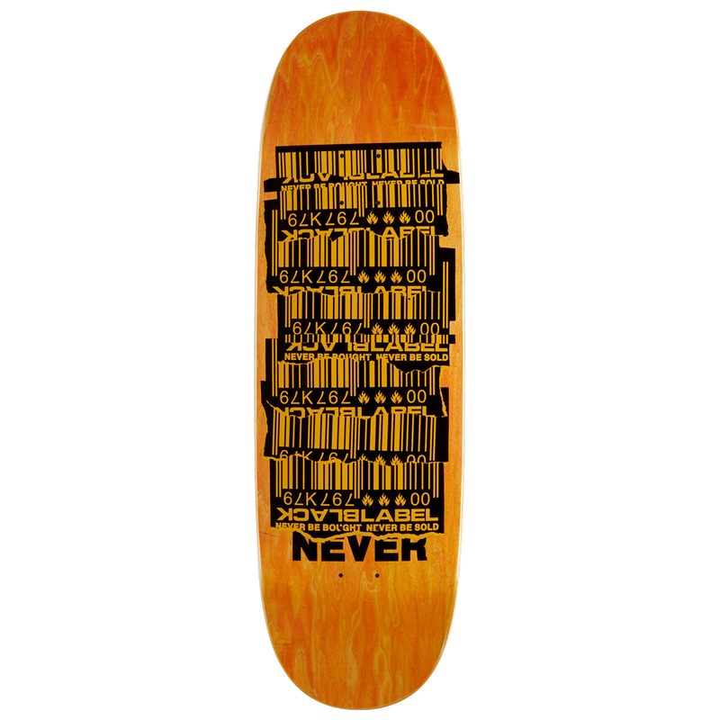 Black Label Shredded Barcode Egg Skateboard Deck – 9.50