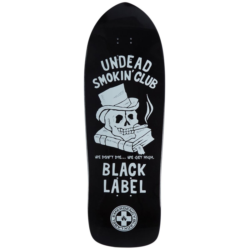 Black Label Undead Smoking Club Skateboard Deck – Black Dip – 10.25
