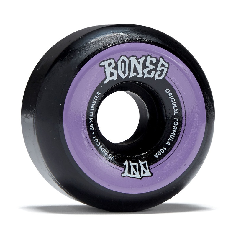 Bones 100s Sidecuts 100a V5 Sidecut Skateboard Wheels – Black – 55mm