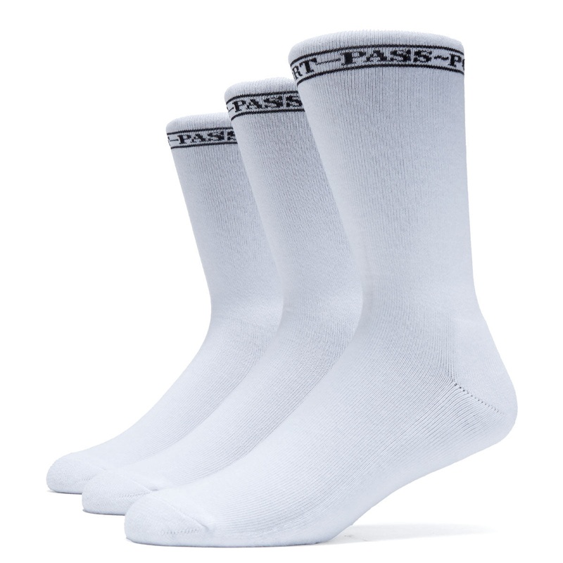 Passport Hi 3 Pack Of Socks – White