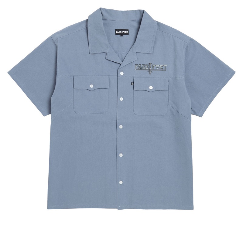 Passport Screwed Casual Shirt – Steel Blue