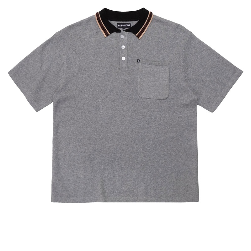 Passport Sunspot Organic Knit Polo Shirt – Grey