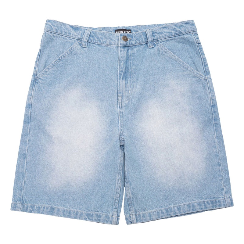 Passport Workers Club Shorts – Faded Wash Light Indigo