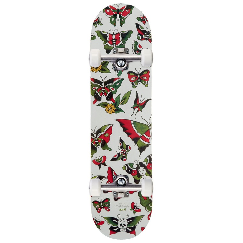CCS x Tyler Quigley Flash Butterflies Skateboard Complete – White – 8.00