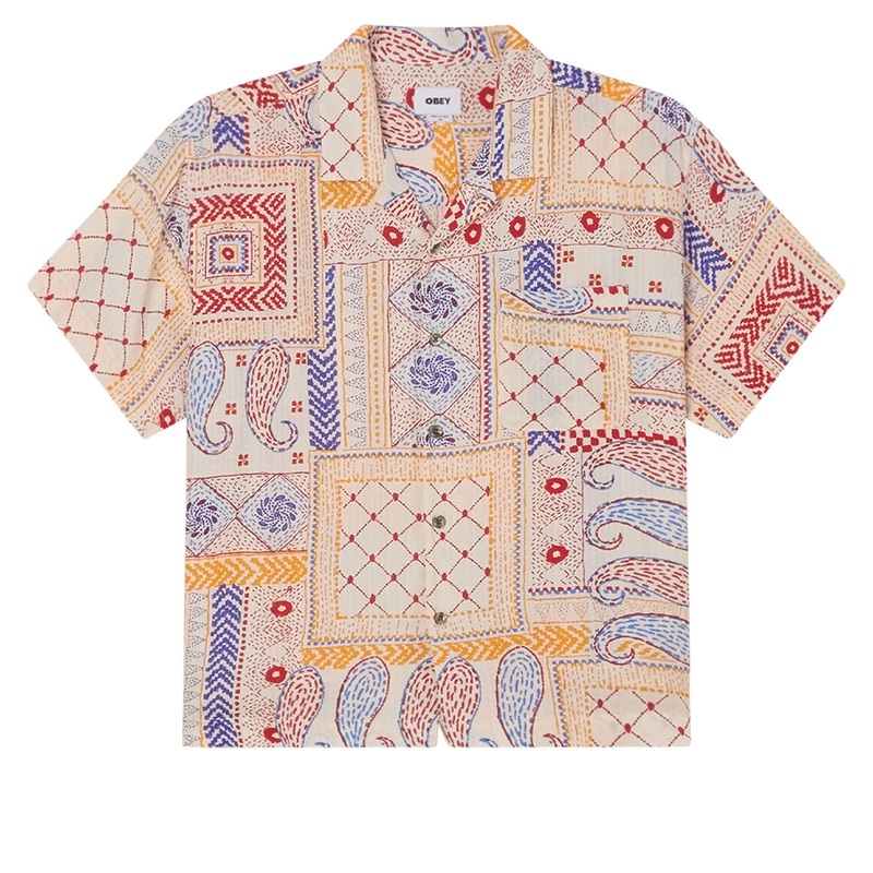 Obey Archie Woven Shirt – Cream Multi