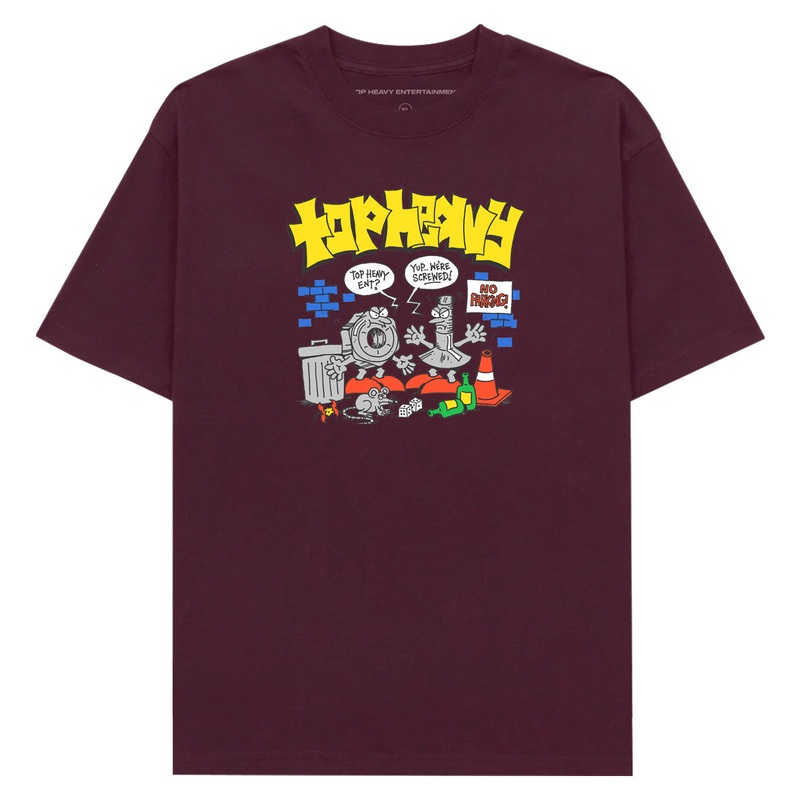 Top Heavy Screwed T-Shirt – Burgundy