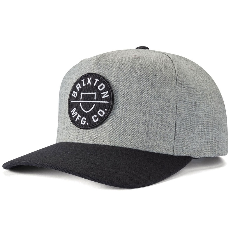 Brixton Crest C Mp Snapback Hat – Heather Grey/Black