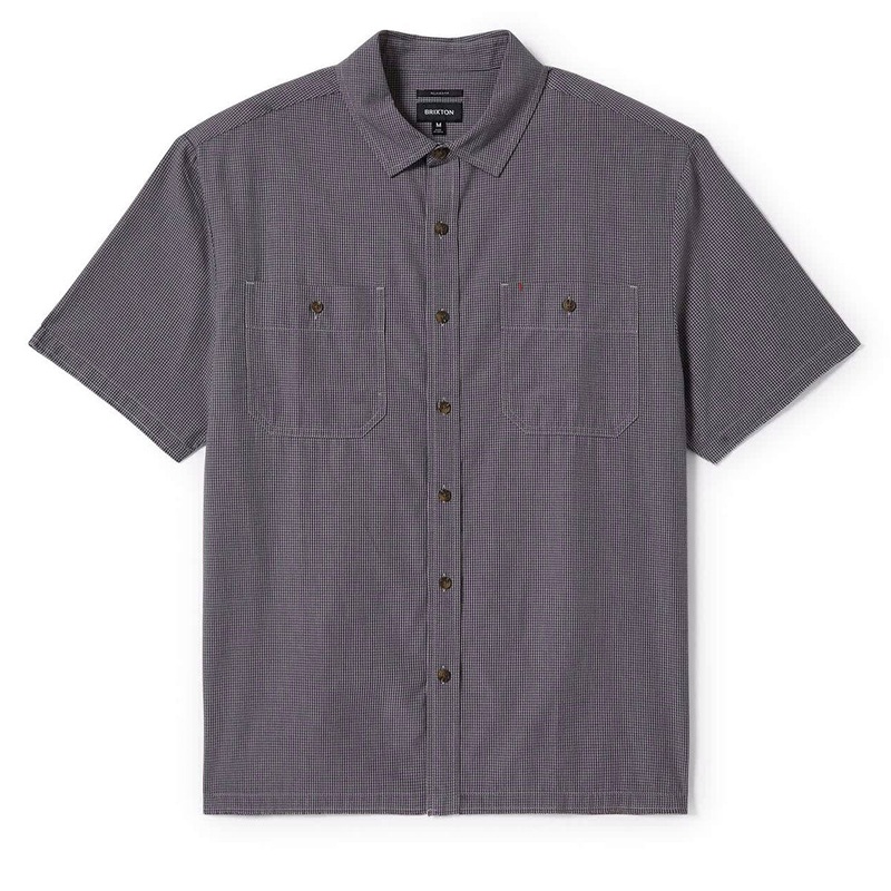 Brixton Cru Micro Plaid Shirt – Washed Navy Micro Plaid