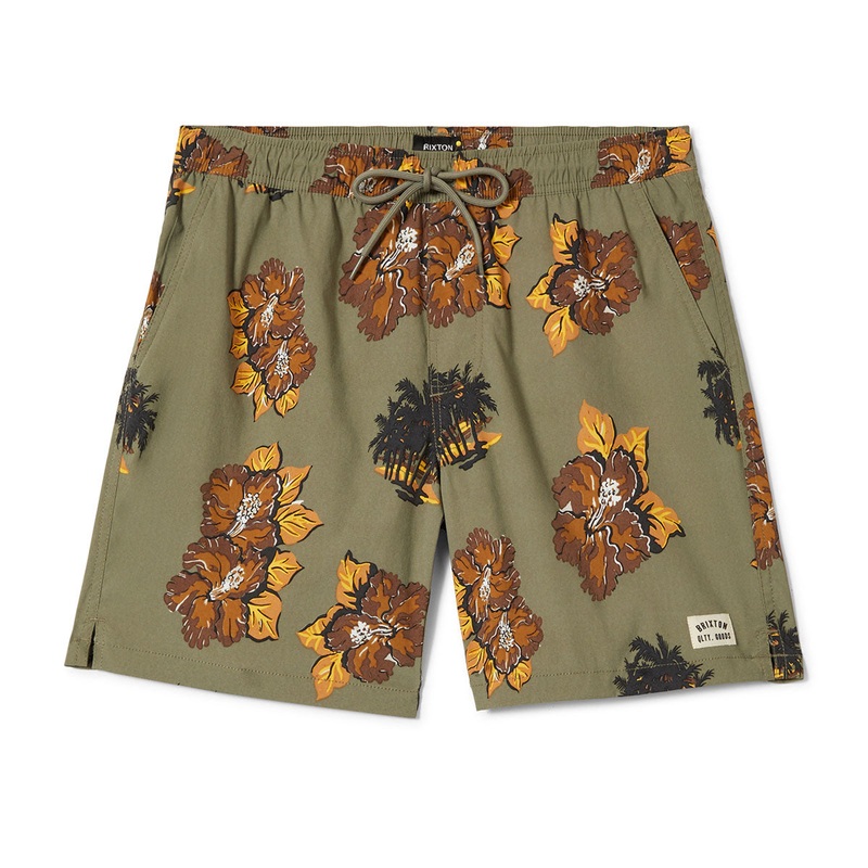 Brixton Everyday Stretch Hybrid Shorts – Olive Surplus Floral