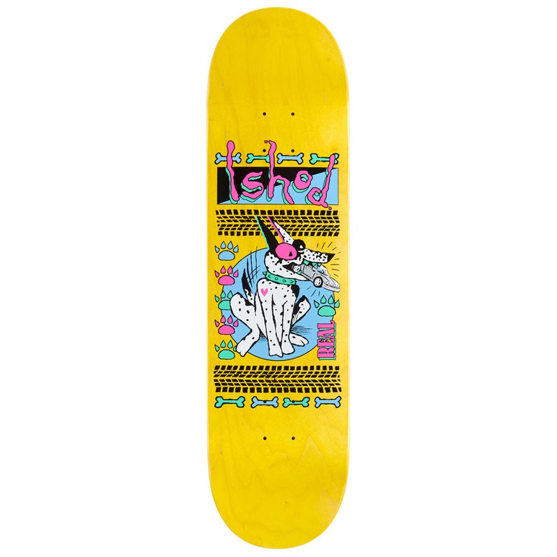 Real Ishod Rude Twin Tail Skateboard Deck – Yellow – 8.25