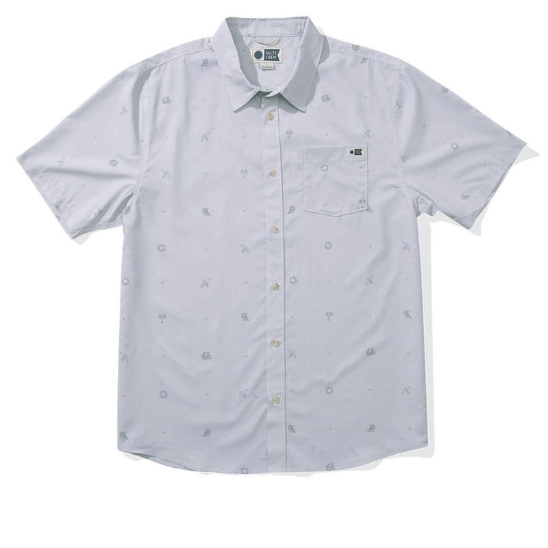 Salty Crew Micro Vibes Tech Woven Shirt – Light Grey