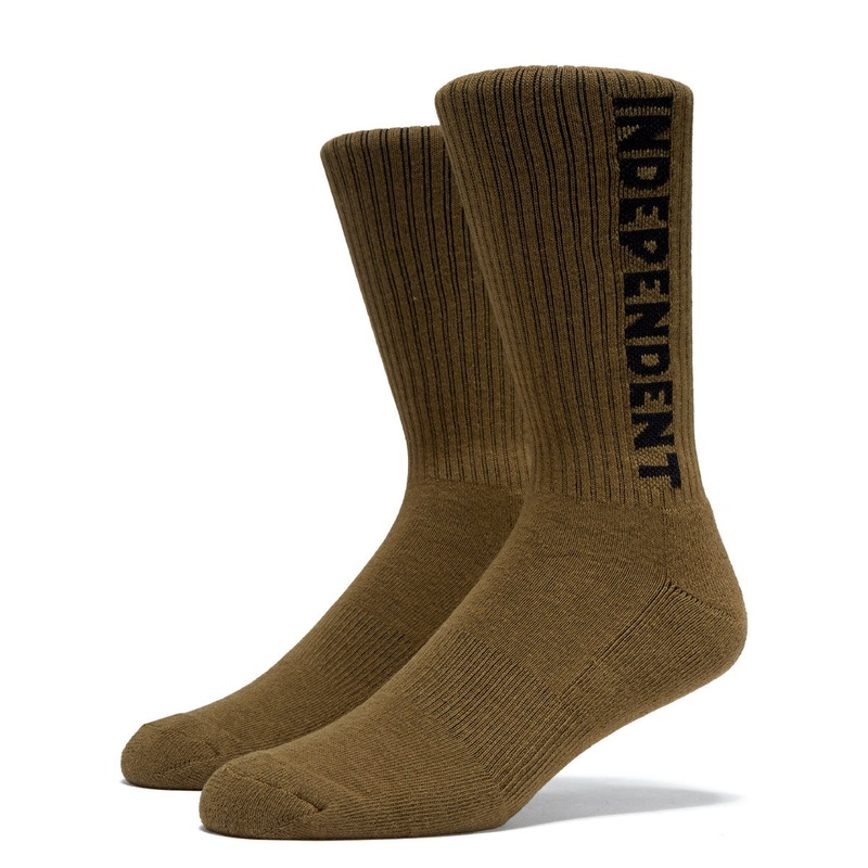 Independent Baseline Mid Crew Socks – Dark Chocolate