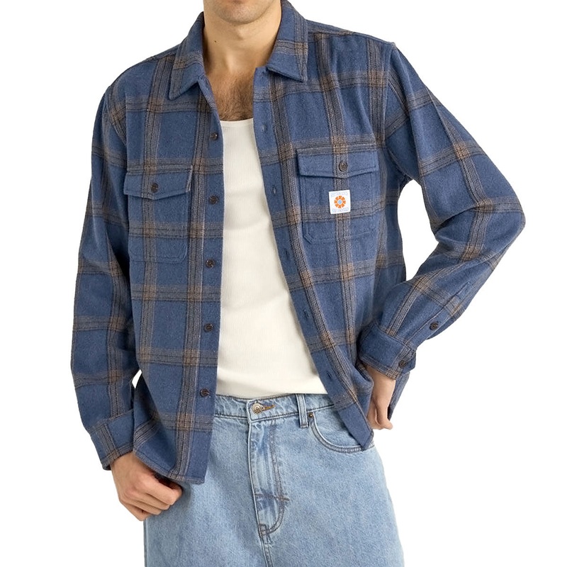 Rhythm Check Long Sleeve Shirt – Blue