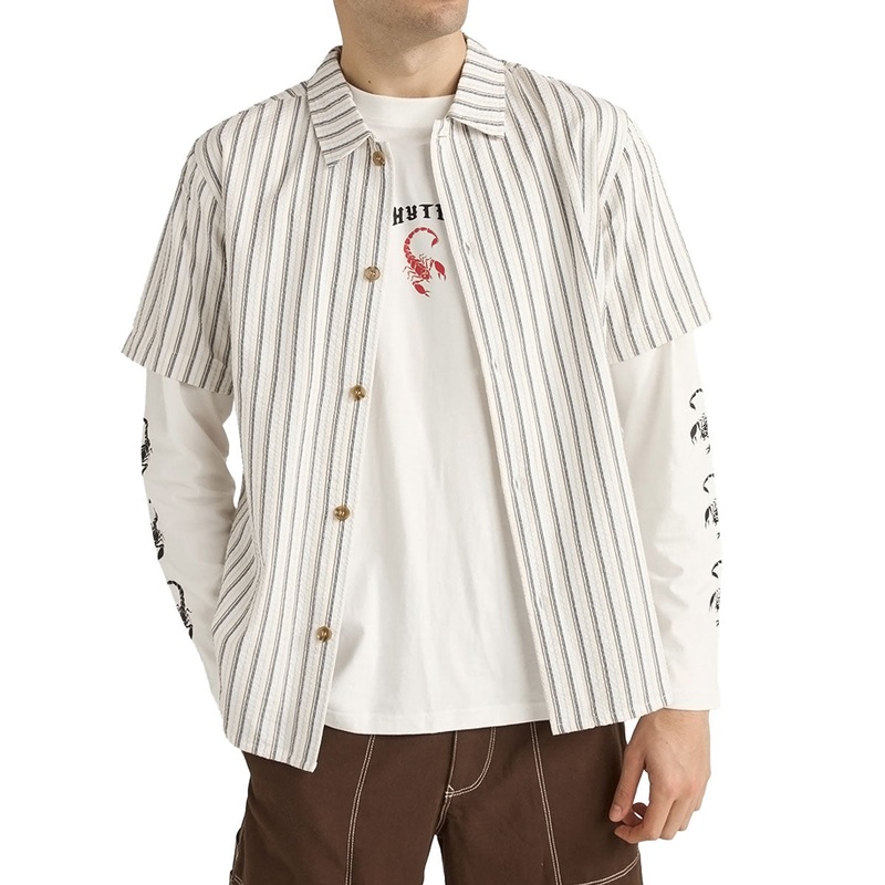 Rhythm Seersucker Stripe Shirt – White