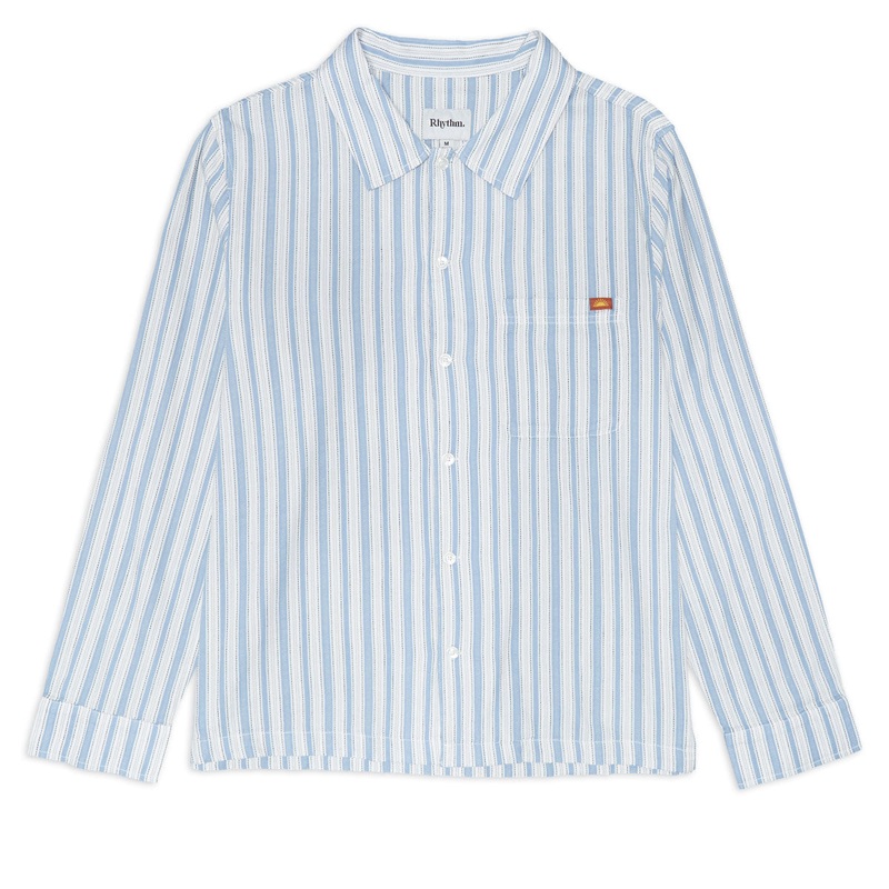 Rhythm Striper Long Sleeve Shirt – Blue