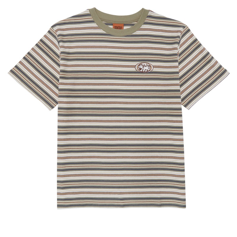 Rhythm Vintage Stripe T-Shirt – Military Olive