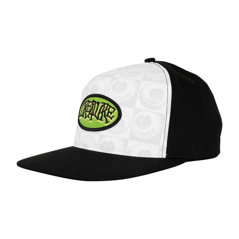 Creature Crash and Burn Snapback Hat – White/Black