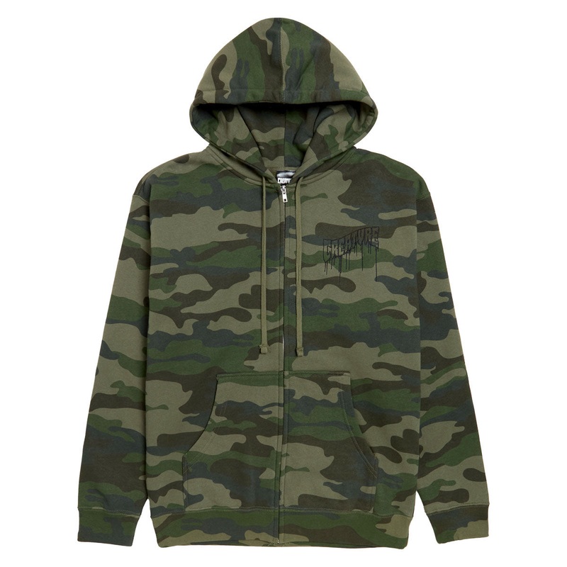 Creature Logo Outline Drip Zip Hoodie – Forest Camo