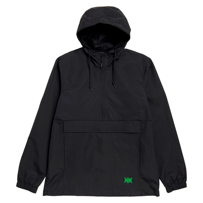 Creature Patent Hooded Windbreaker Jacket – Black