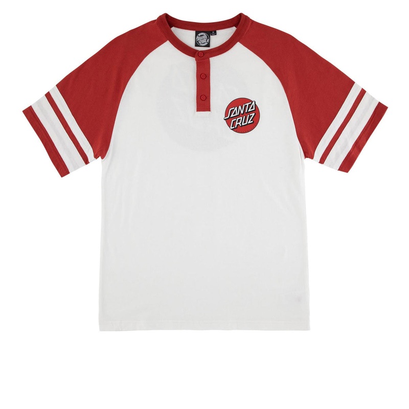Santa Cruz Bond Henley Shirt – White/Red