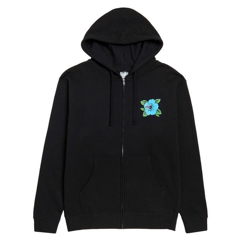 Santa Cruz Screaming Hibiscus Dot Zip Hoodie – Black