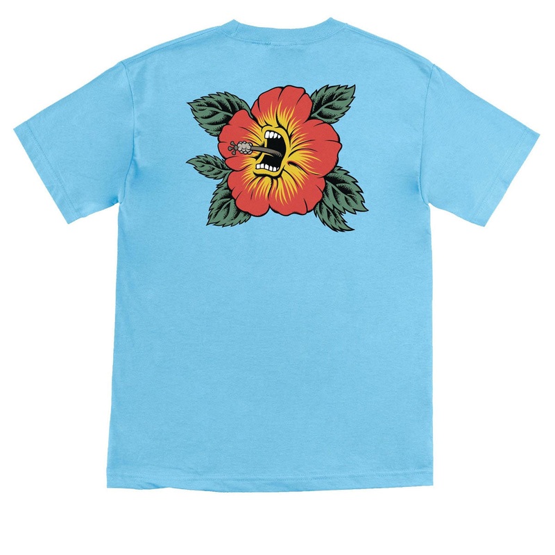 Santa Cruz Screaming Hibiscus T-Shirt – Light Blue