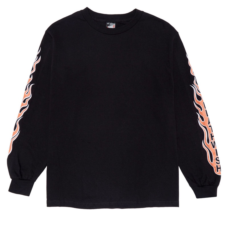 Deathwish Flame Long Sleeve T-Shirt – Black