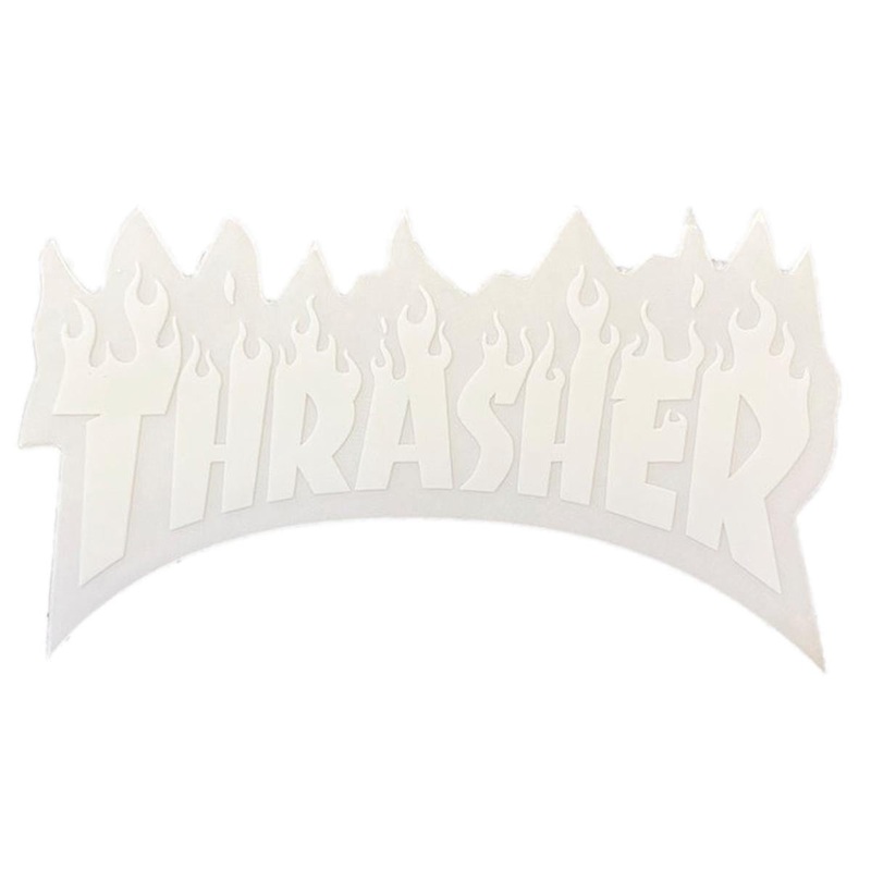 Thrasher Flame Logo Sticker – White