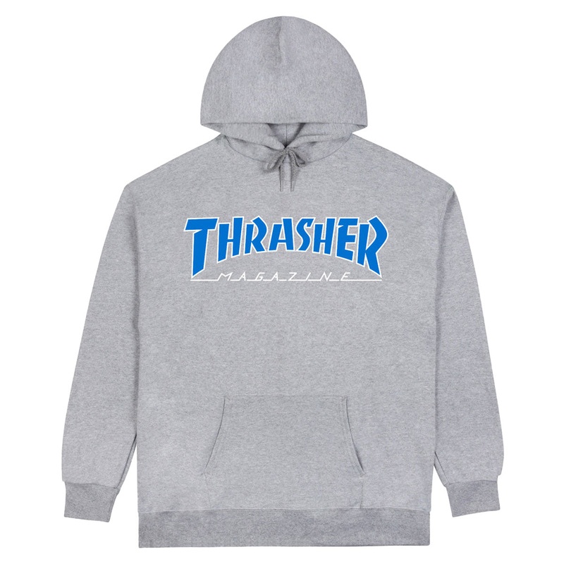 Thrasher Outlined Hoodie – Grey/Blue