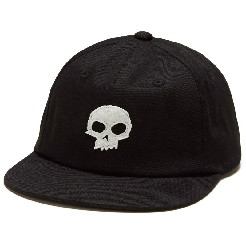 Zero Single Skull Applique Hat – Black
