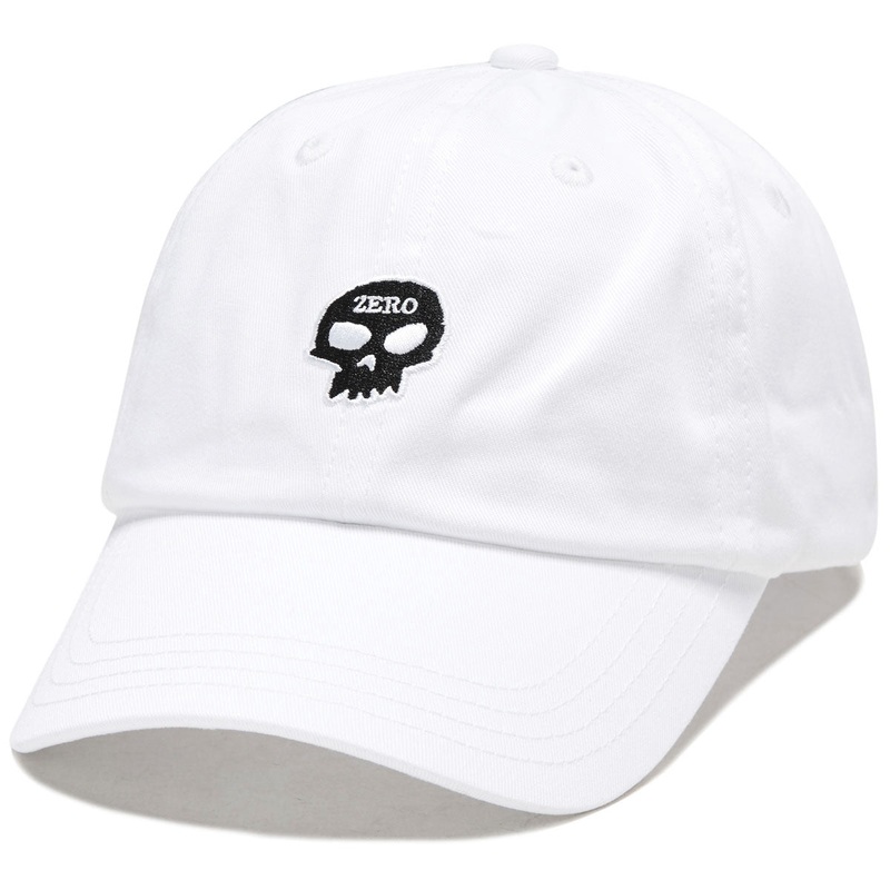 Zero Single Skull Dad Hat – White