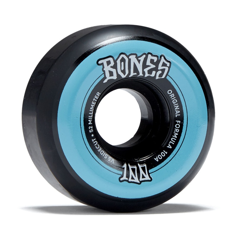 Bones 100s Sidecuts 100a V5 Sidecut Skateboard Wheels – Black – 52mm