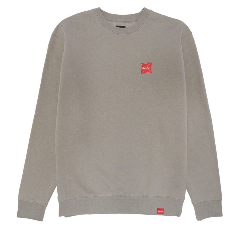 Chocolate Square Label Crew Sweatshirt – Cement Grey