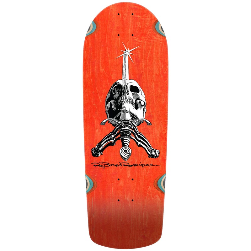 Powell-Peralta Ray Rodriguez OG Skull & Sword 06 Snub Skateboard Deck – Orange Stain – 10.00