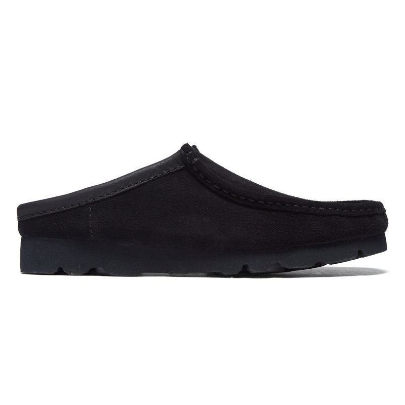 Clarks Wallabee Slip Shoes – Black Suede