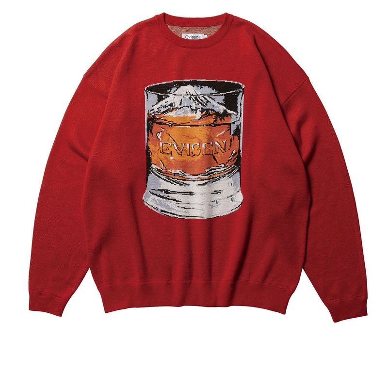 Evisen Mountain High Jacquard Crewneck Sweatshirt – Brick