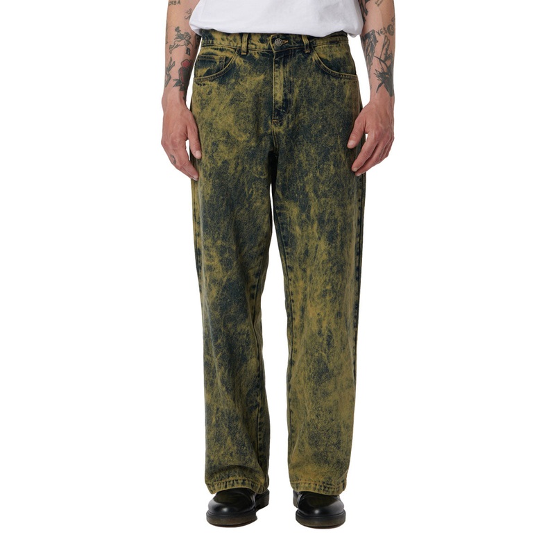 Rassvet Acid Wash Baggy Denim Woven Jeans – Green
