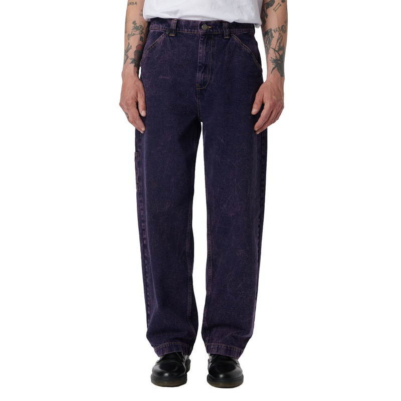 Rassvet Acid Wash Carpenter Work Denim Woven Jeans – Purple