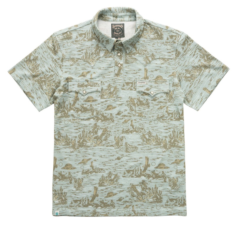Sendero Cantina Polo Shirt – Desert Abduction Print