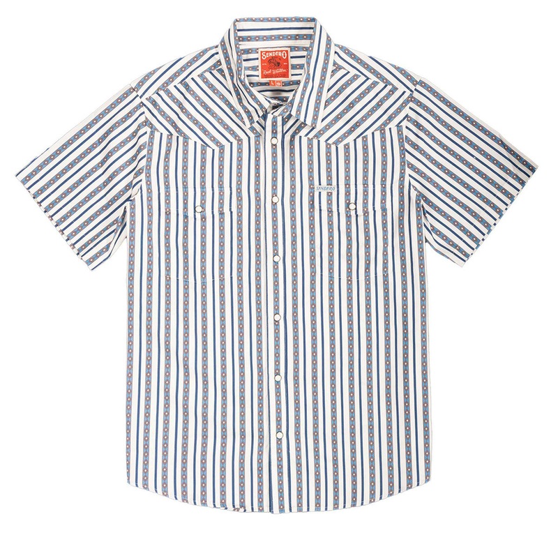 Sendero Serape Pearl Snap Shirt – Navy