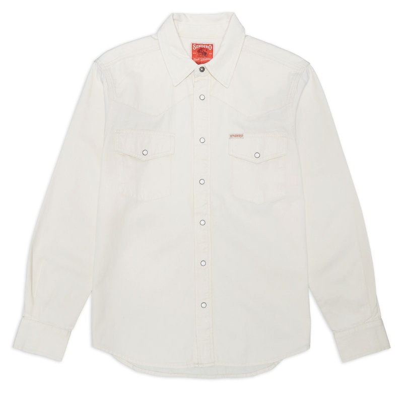 Sendero The Wyatt Pearl Snap Long Sleeve Shirt – Ecru