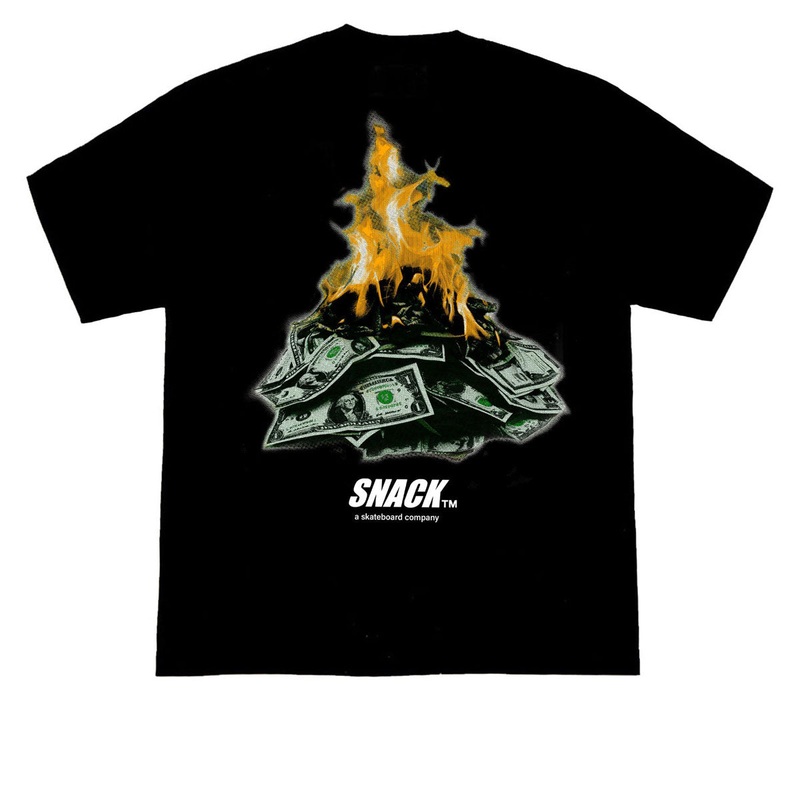 Snack Burning Money T-Shirt – Black