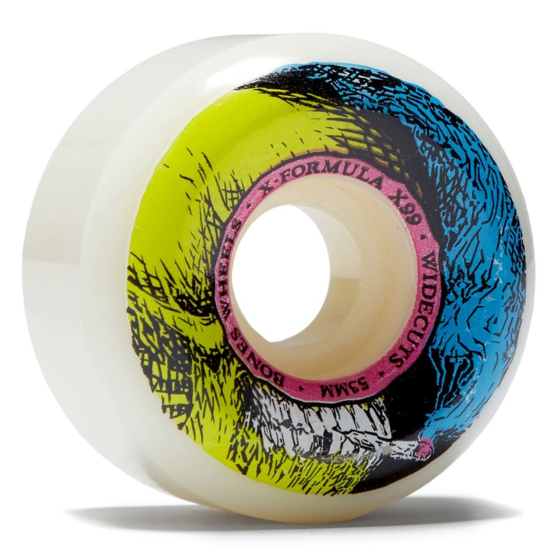 Bones X Formula Smokin Skull 99a V6 Widecut Skateboard Wheels – 53mm