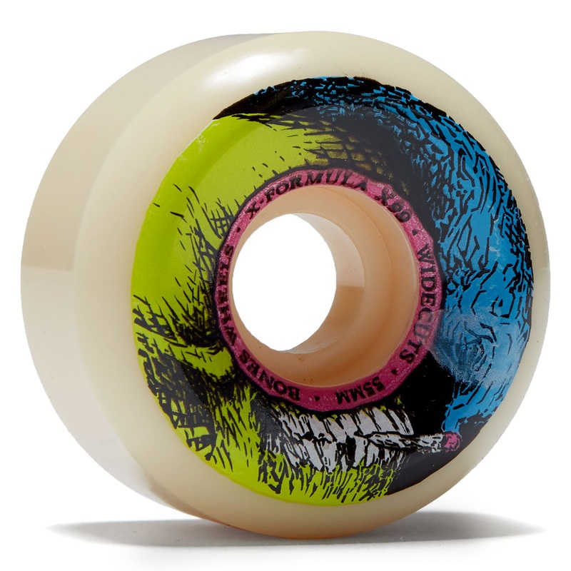 Bones X Formula Smokin Skull 99a V6 Widecut Skateboard Wheels – 55mm