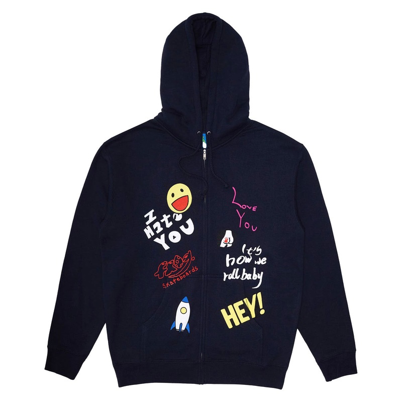 Frog Love/Hate Zip Hoodie – Navy