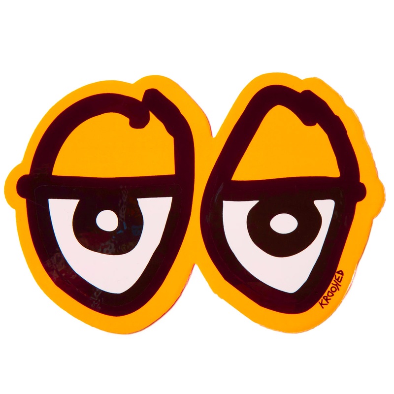 Krooked Eyes Di-Cut MD Sticker – Orange