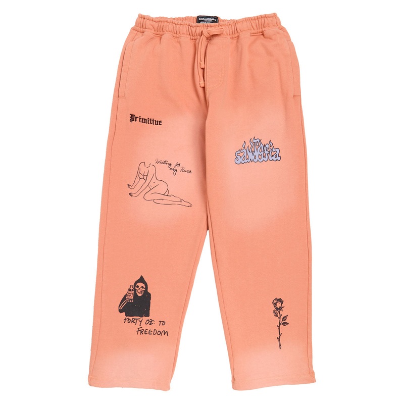 Primitive x Sublime Boardwalk Baggy Sweat Pants – Coral