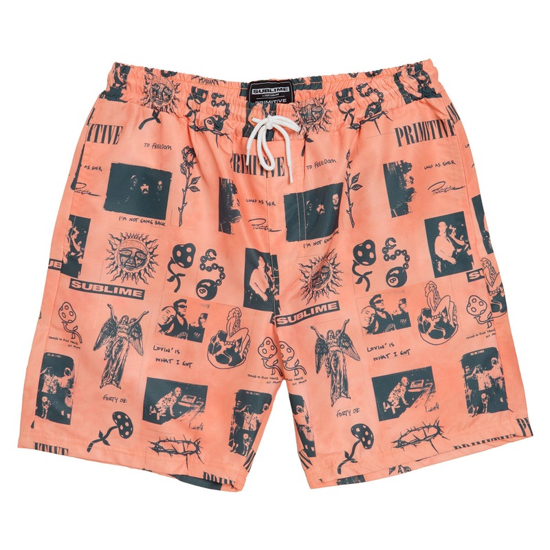 Primitive x Sublime Boardwalk Shorts – Coral