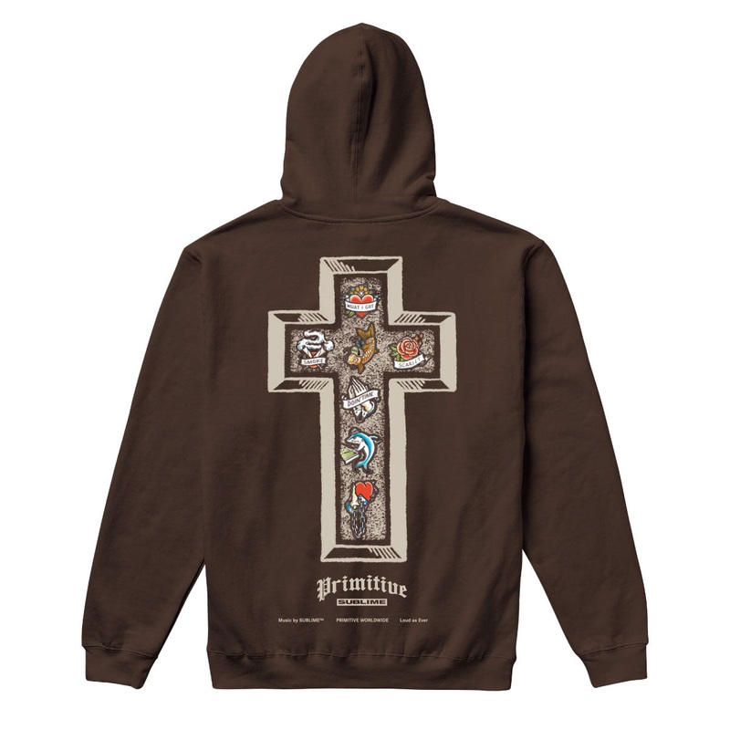 Primitive x Sublime Memory Hoodie – Brown